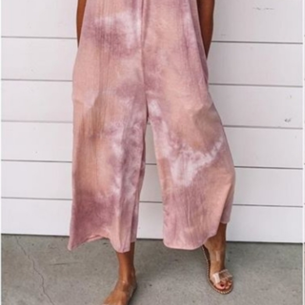 Pink tie dye romper